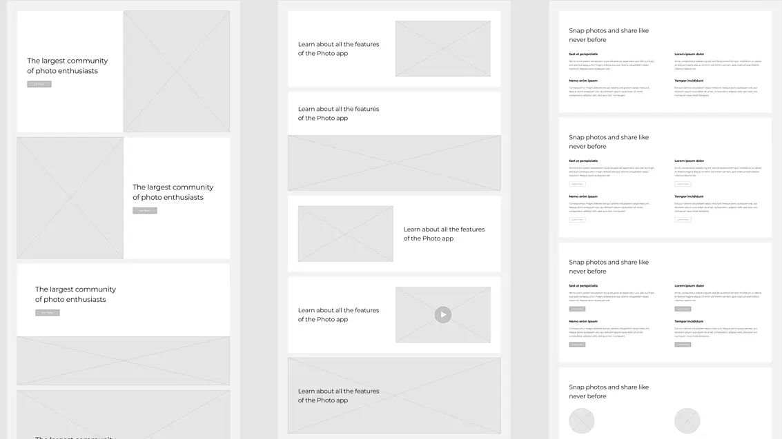 website wireframe